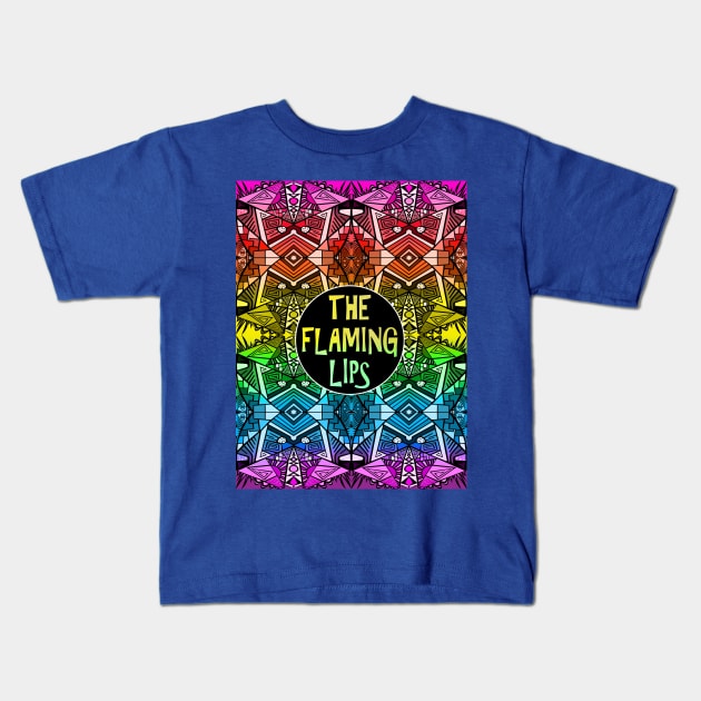 The Flaming Lips - Rainbow Pride Pattern Kids T-Shirt by ShawnBallardDesigns